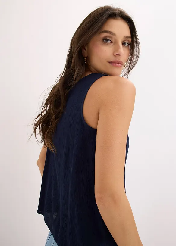 Top in crinkle operato, bonprix