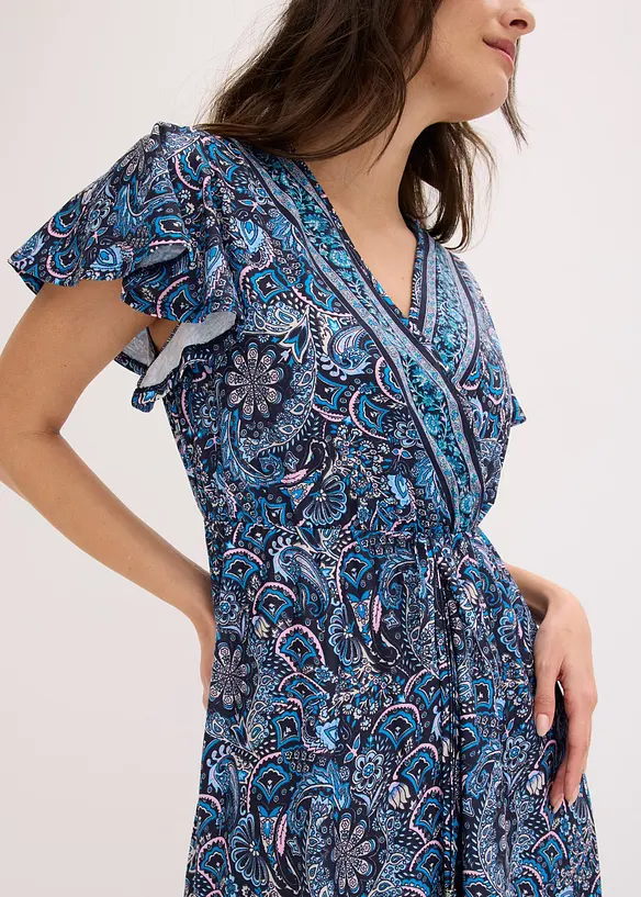 Abito lungo in jersey fantasia, bonprix