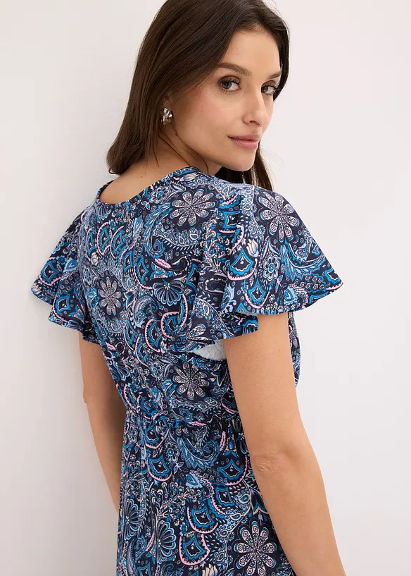 Abito lungo in jersey fantasia, bonprix