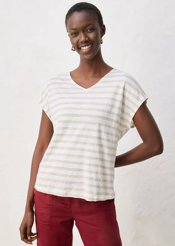 Maglia in puro lino con maniche a pipistrello, bonprix