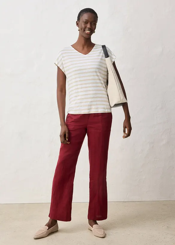 Maglia in puro lino con maniche a pipistrello, bonprix