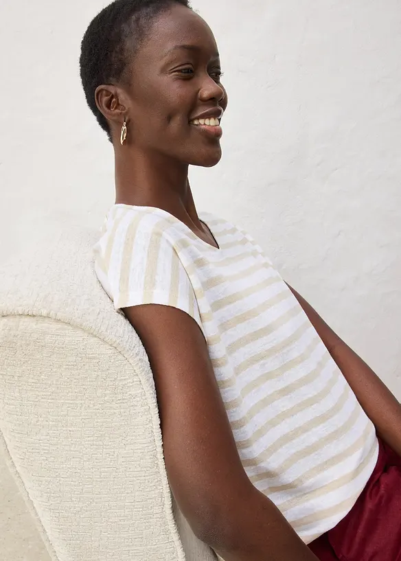 Maglia in puro lino con maniche a pipistrello, bonprix