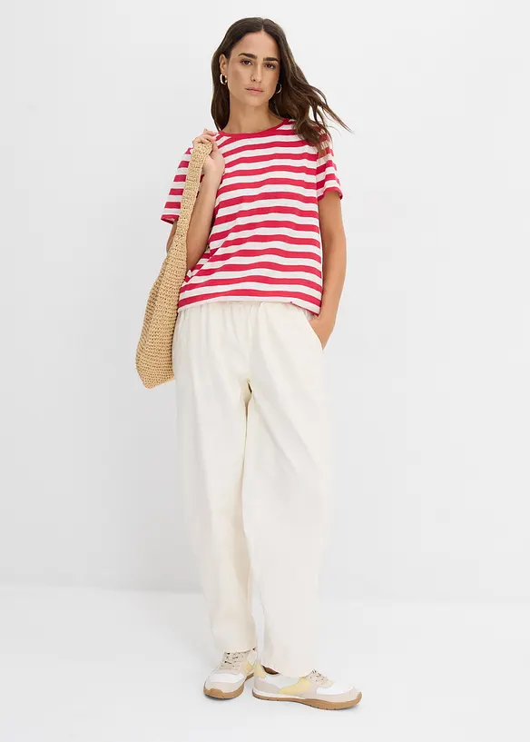 T-shirt con scollo rotondo in cotone (pacco da 2), bonprix