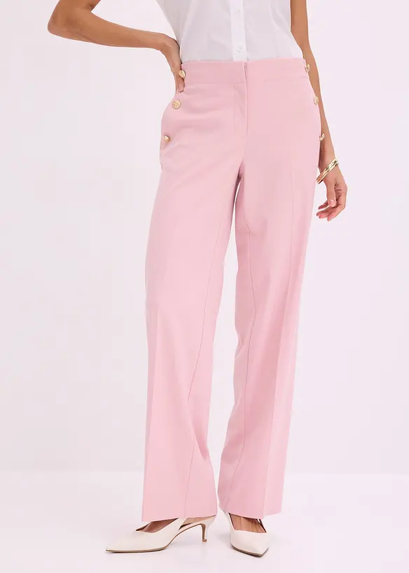 Pantaloni larghi con bottoni decorativi, bonprix