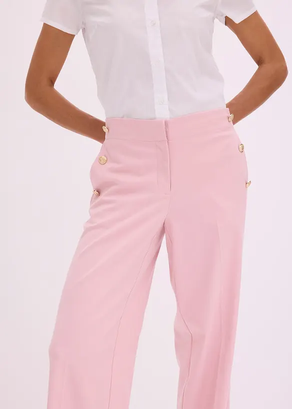 Pantaloni larghi con bottoni decorativi, bonprix