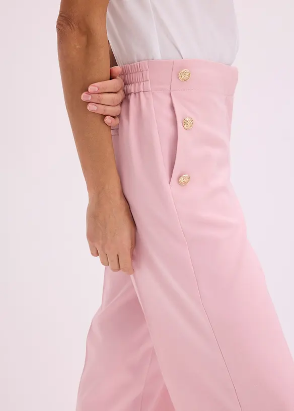 Pantaloni larghi con bottoni decorativi, bonprix