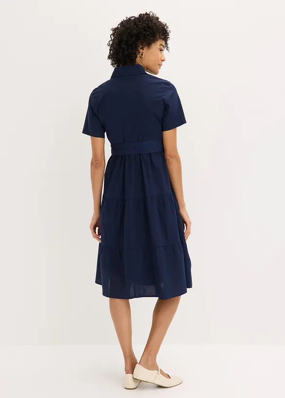 Abito chemisier in misto cotone elasticizzato, bonprix