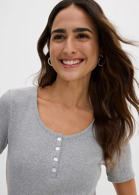 Maglia serafino in puro cotone biologico, bonprix