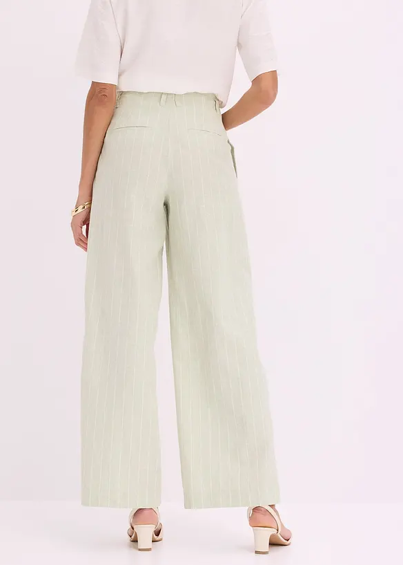 Pantaloni con pinces in misto lino, bonprix