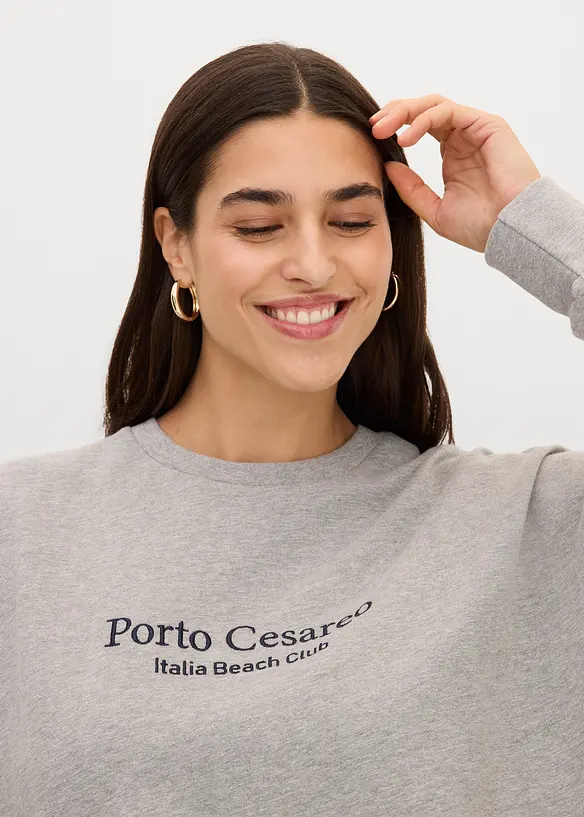 Felpa oversize con ricamo, bonprix