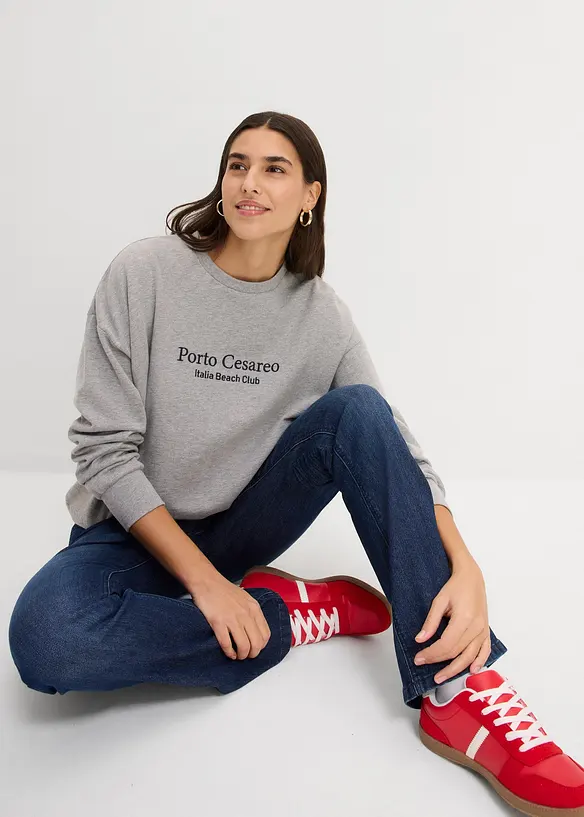 Felpa oversize con ricamo, bonprix