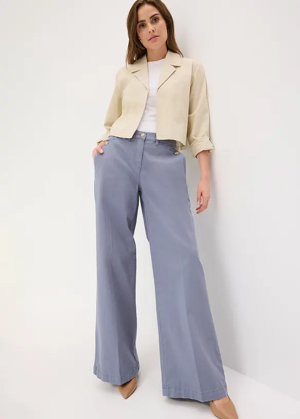 Pantaloni wide leg elasticizzati, bonprix