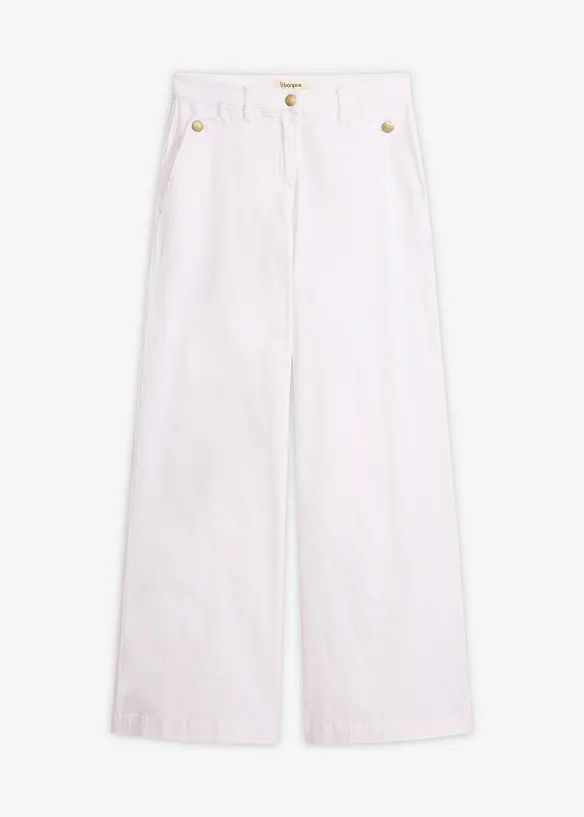 Pantaloni wide leg elasticizzati, bonprix