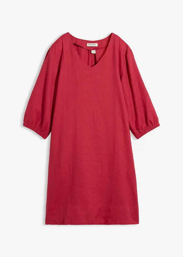 Abito in puro lino con maniche a 3/4, bonprix