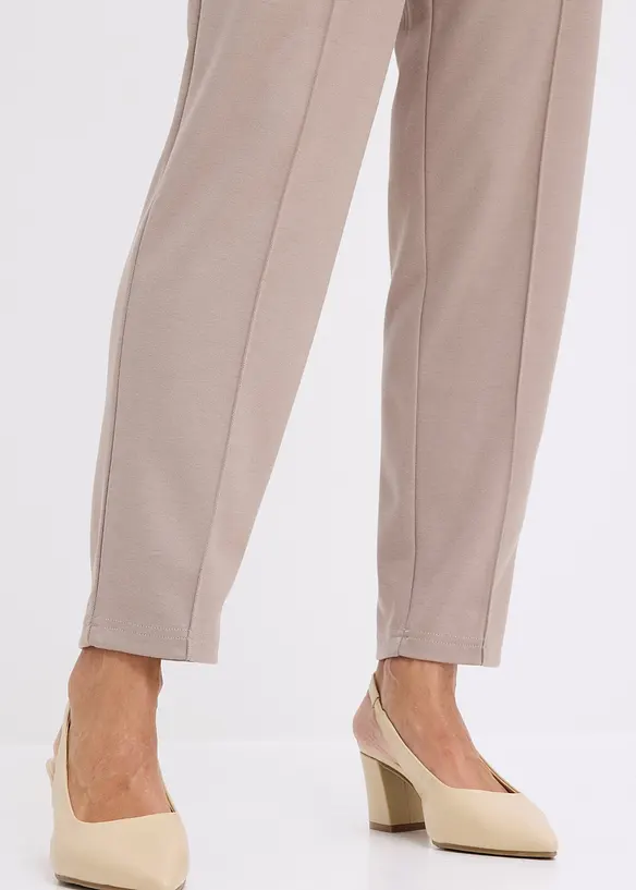Pantaloni in jersey con elastico in vita e piega cucita, bonprix