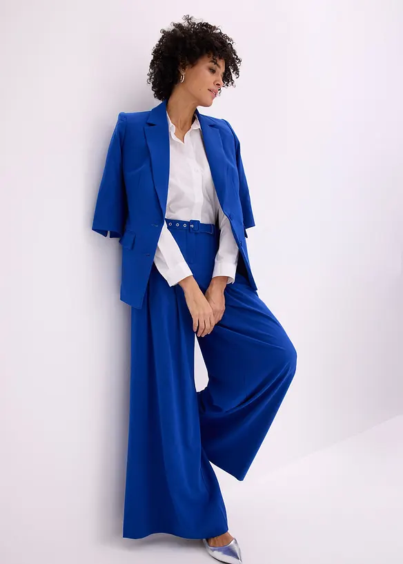 Pantaloni con pinces e cintura (set 2 pezzi), bonprix