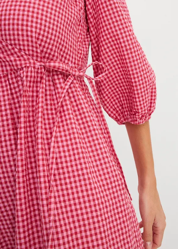 Abito a portafoglio in tessuto operato, bonprix