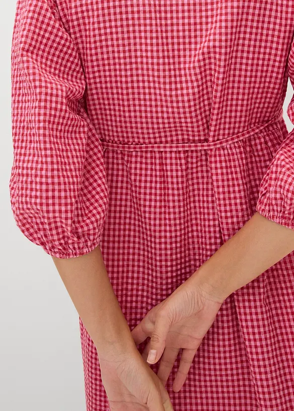 Abito a portafoglio in tessuto operato, bonprix