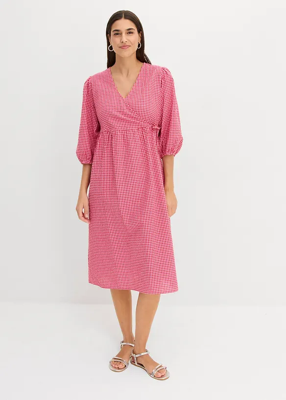 Abito a portafoglio in tessuto operato, bonprix