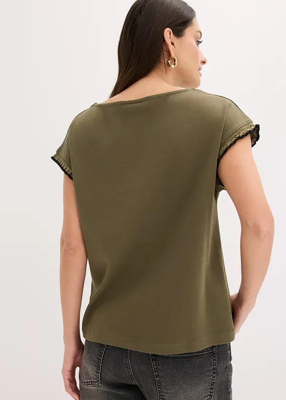 Maglia in puro cotone con dettagli decorativi, bonprix