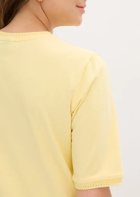 Maglia con bordatura in pizzo, bonprix