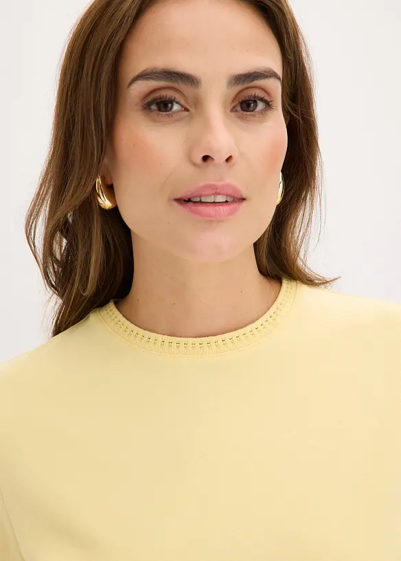 Maglia con bordatura in pizzo, bonprix