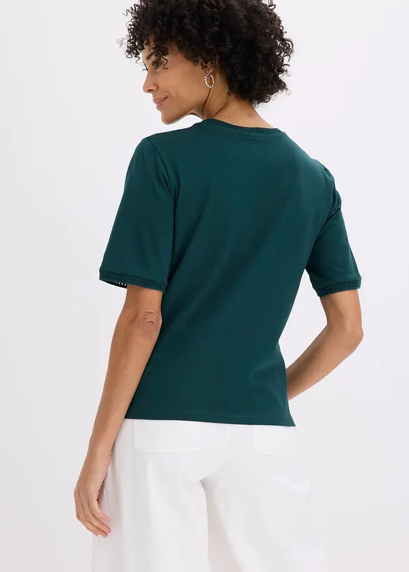 Maglia con bordatura in pizzo, bonprix
