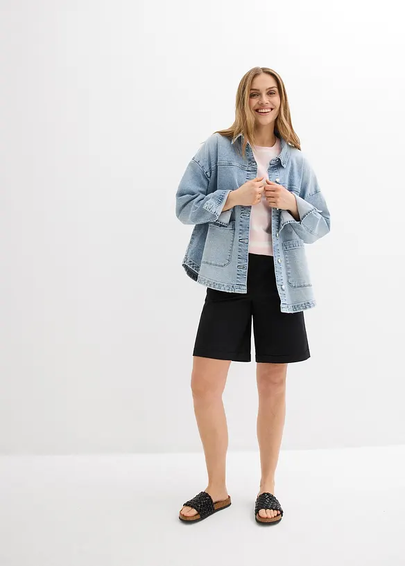 Bermuda in misto cotone paper touch, bonprix