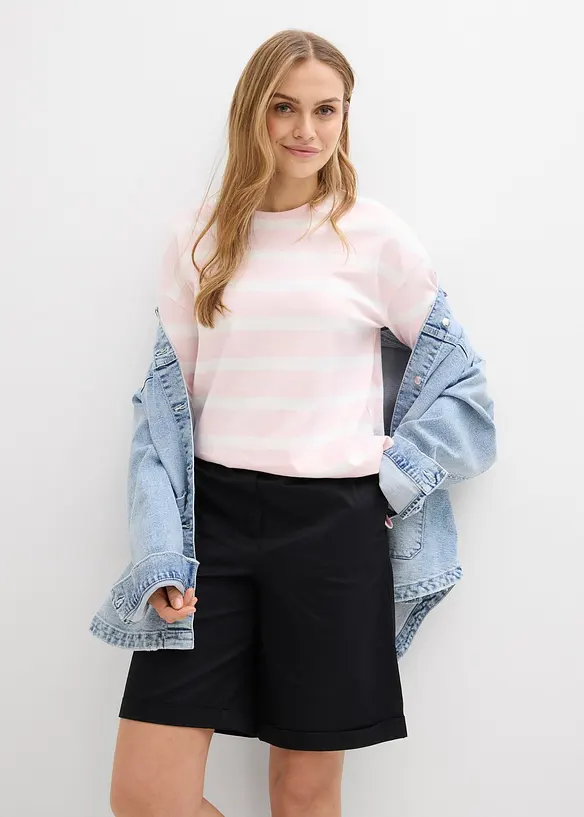 Bermuda in misto cotone paper touch, bonprix