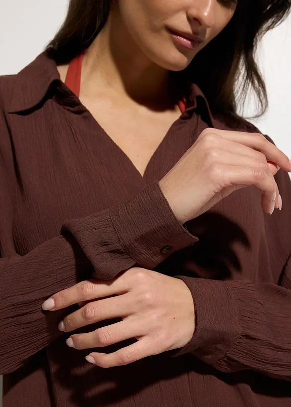 Camicia lunga da spiaggia in viscosa fluente, bonprix