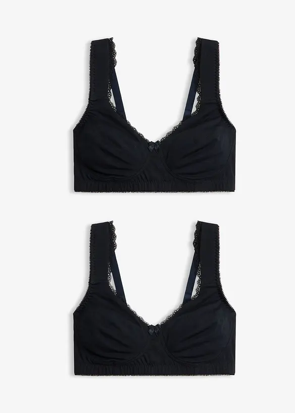 Reggiseno t-shirt minimizer senza ferretto con cotone biologico (pacco da 2), bonprix