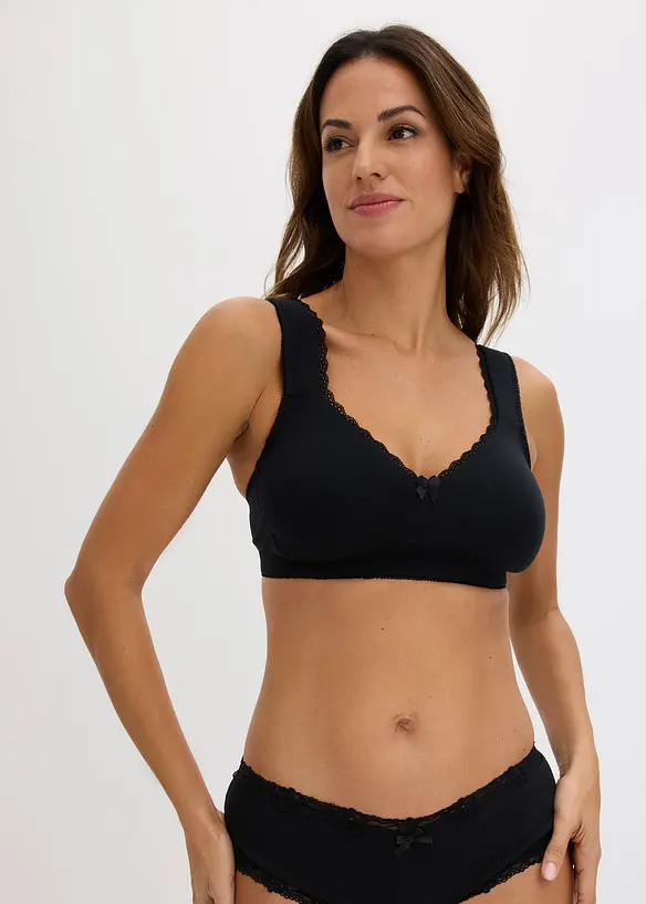 Reggiseno t-shirt minimizer senza ferretto con cotone biologico (pacco da 2), bonprix