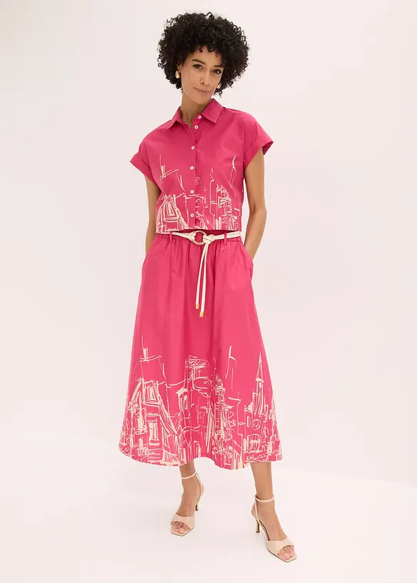 Gonna midi in puro cotone biologico, bonprix