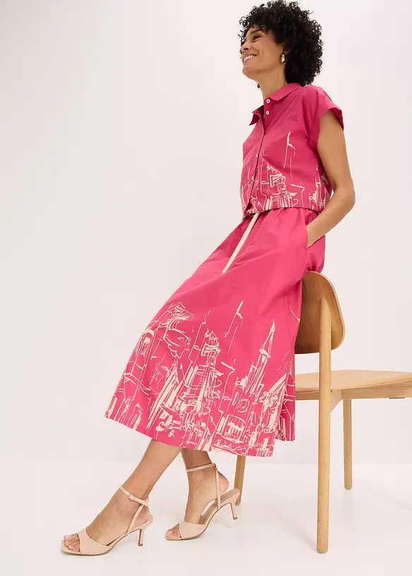 Gonna midi in puro cotone biologico, bonprix