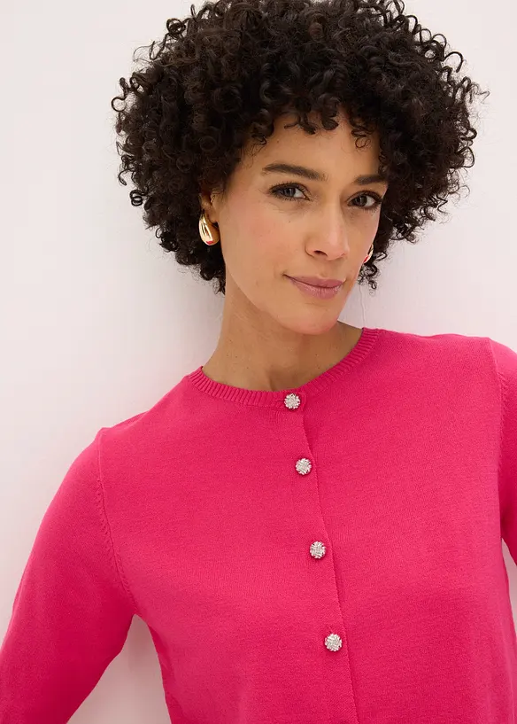 Cardigan in filato fine misto viscosa, bonprix