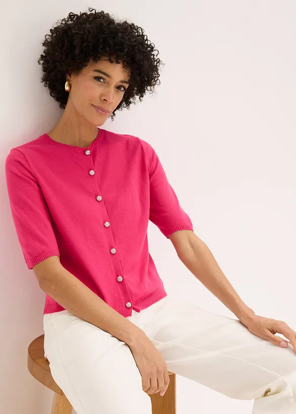 Cardigan in filato fine misto viscosa, bonprix