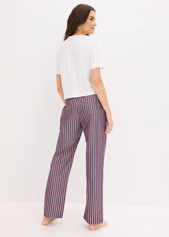Pigiama con pantaloni in tessuto, bonprix
