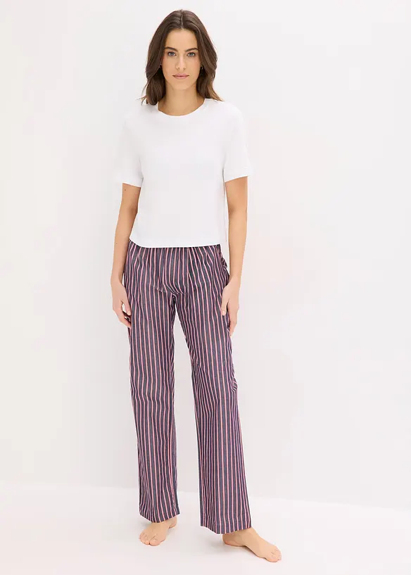 Pigiama con pantaloni in tessuto, bonprix