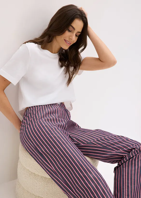 Pigiama con pantaloni in tessuto, bonprix