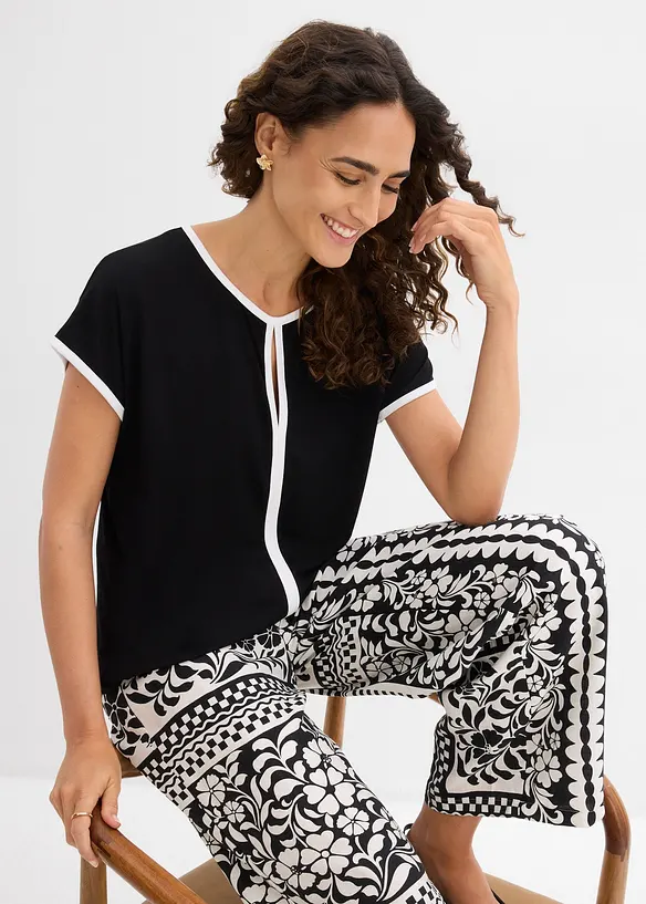 Maglia con bordi a contrasto, bonprix