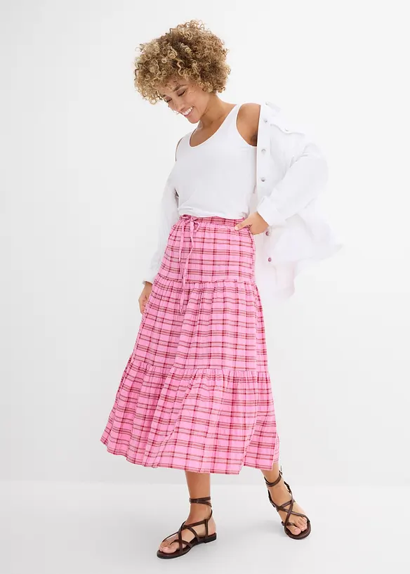 Gonna midi in puro cotone, bonprix