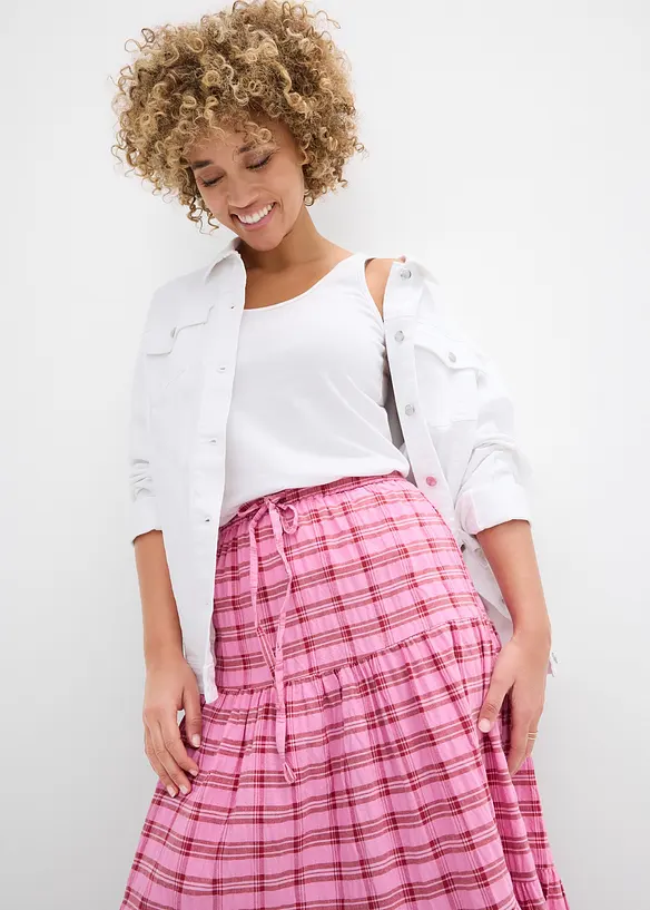 Gonna midi in puro cotone, bonprix