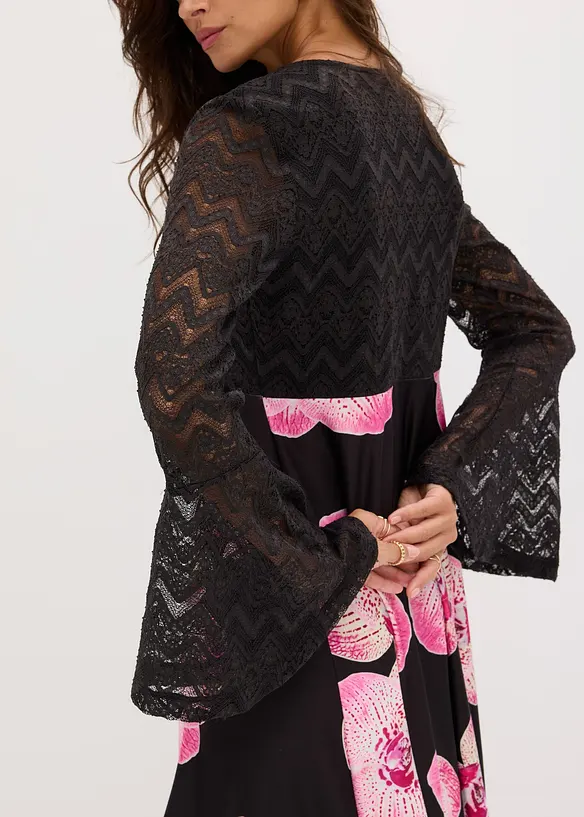 Abito di jersey con pizzo, bonprix