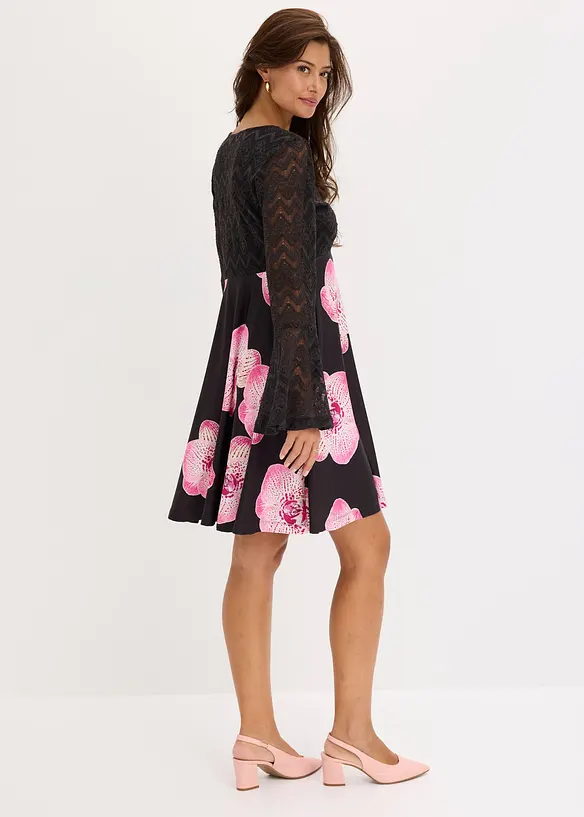 Abito di jersey con pizzo, bonprix