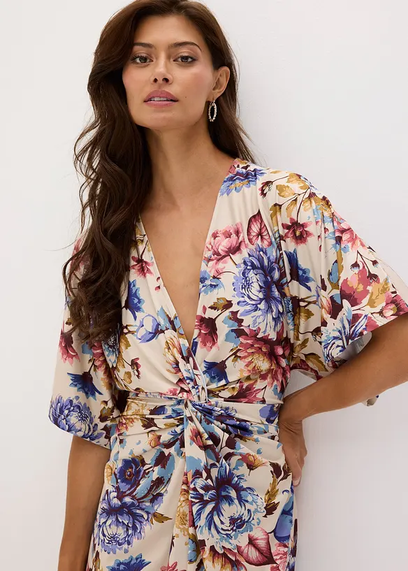 Abito midi con effetto attorcigliato, bonprix