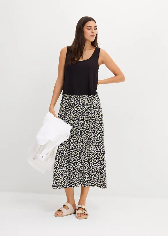 Abito in jersey di misto viscosa e elastan fluido, bonprix