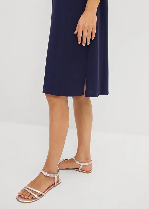 Abito al ginocchio in puro cotone con colletto a polo, bonprix