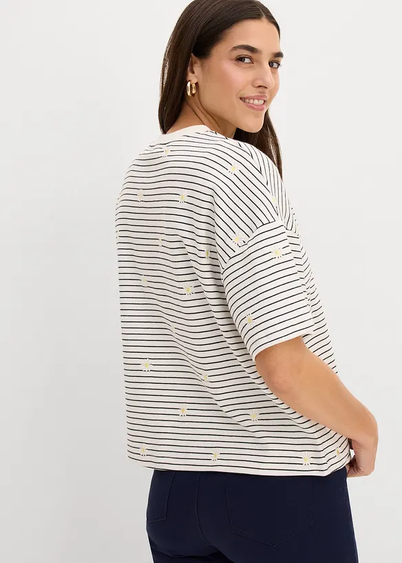 T-shirt in puro cotone a righe, bonprix