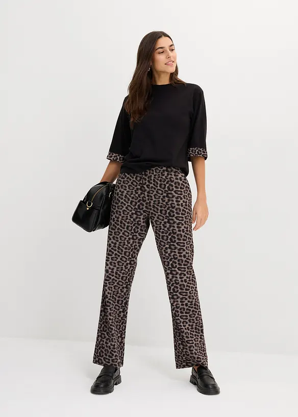 Felpa leopardata in misto cotone, bonprix