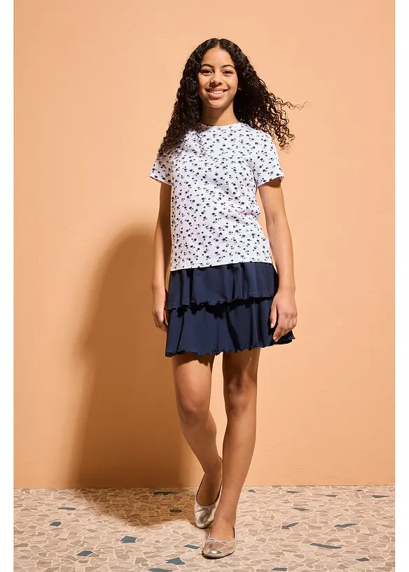 T-shirt in misto cotone biologico elasticizzato (pacco da 2), bonprix